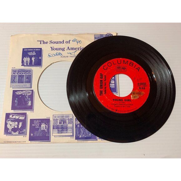 The Union Gap 45 RPM Vinyl Record Young Girl & Im Losing You Columbia 4-44450 19 - Picture 5 of 5